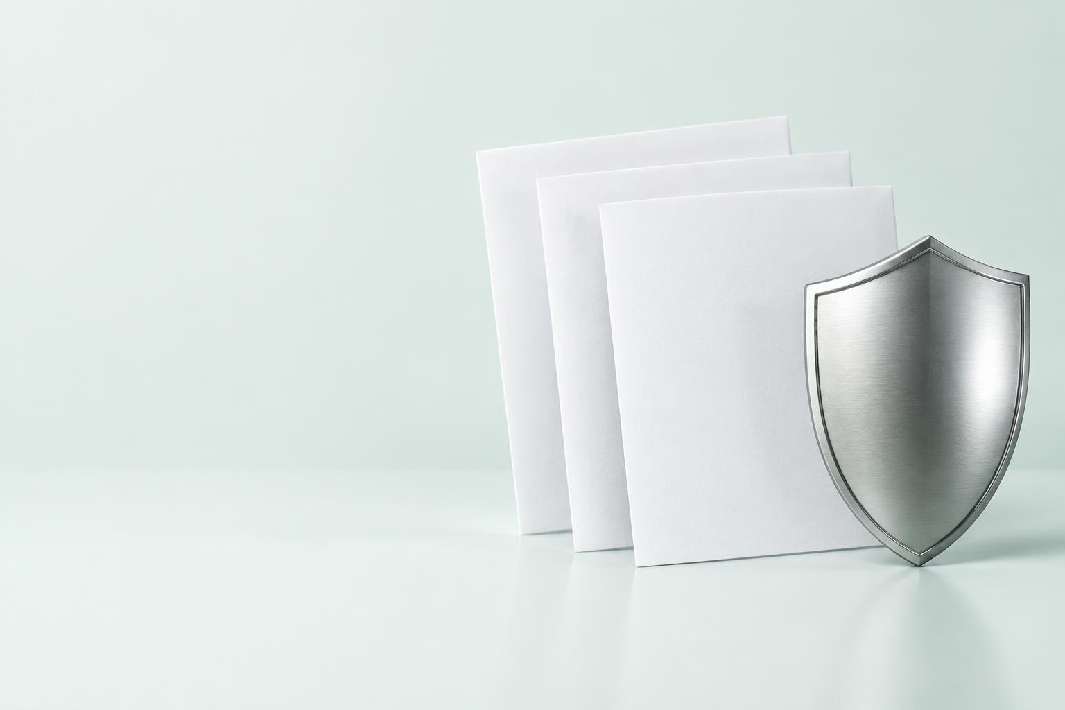 Contract documents protected by a polished metal shield